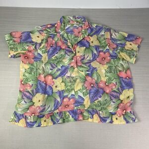 Alfred Dunner Blouse Women's 22W Floral  Short Sleeve‎ Vintage